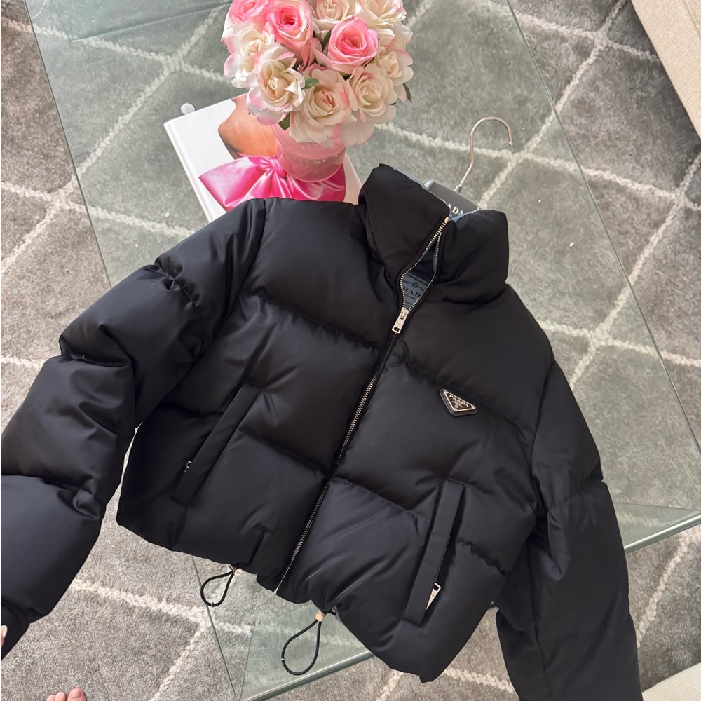 Prada Black Cropped Puffer Jacket